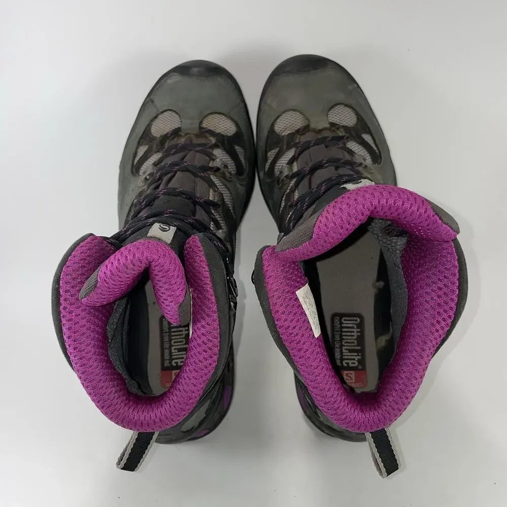 Salomon Comet 3D GTX Womens Size 9.5 Grey Purple Waterproof Hiking Boots 328088